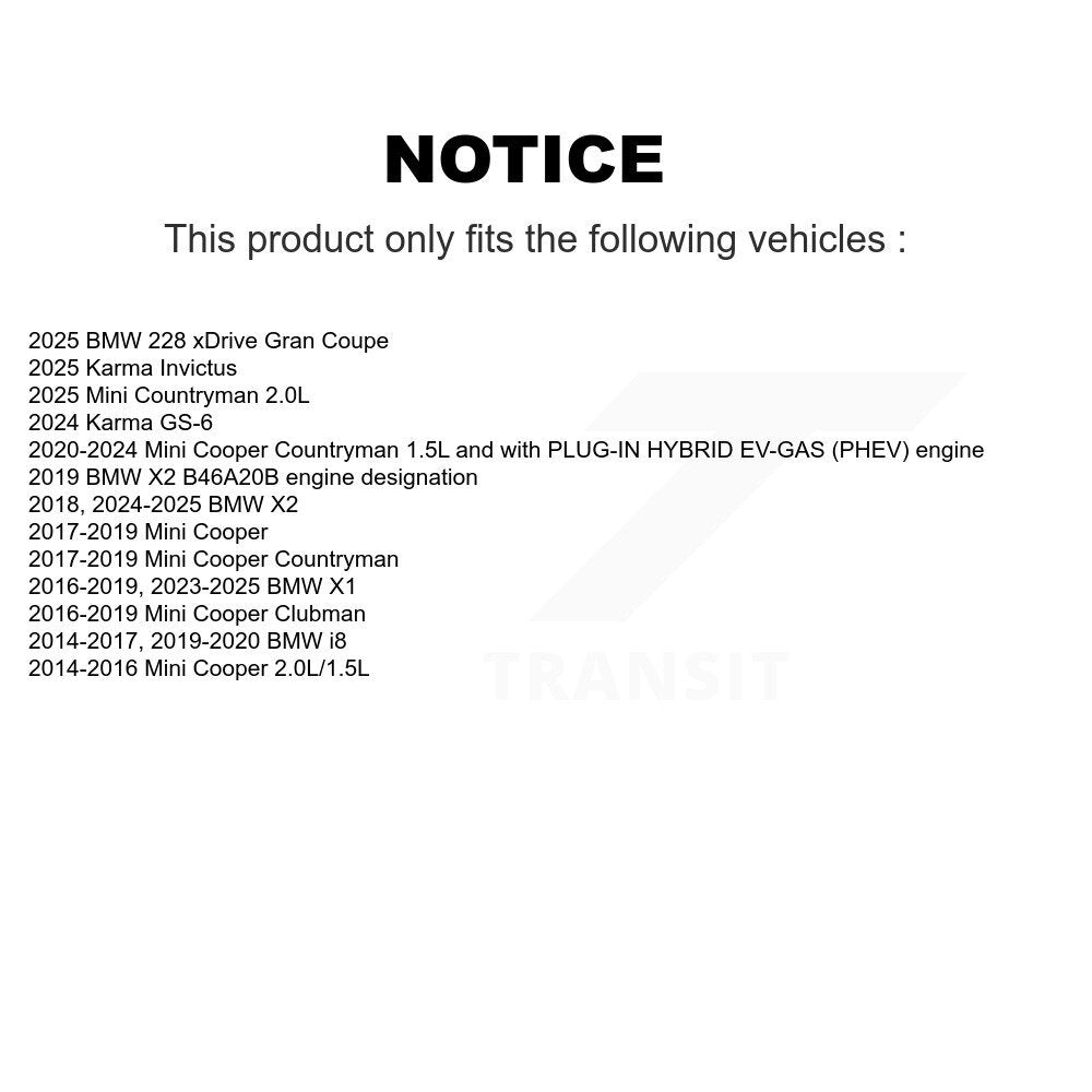 Filtre à huile à cartouche moteur (paquet de 6) pour Mini BMW X1 Cooper Countryman X2 i8 22