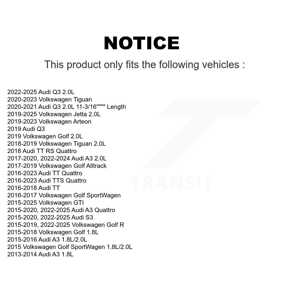 Filtre à air moteur (paquet de 2) pour Volkswagen Tiguan Jetta Audi Golf Q3 GTI A3 R S3