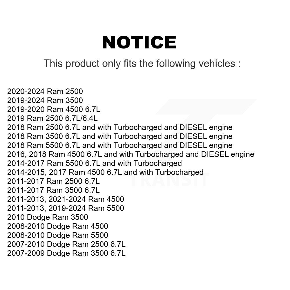 Filtre à air moteur (paquet de 2) pour Ram 2500 3500 Dodge 4500 5500 K57-100046