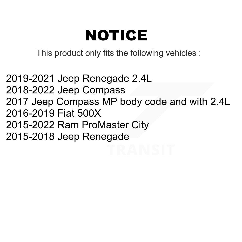 Filtre à air moteur (paquet de 2) pour Jeep Compass Renegade Ram ProMaster City Fiat