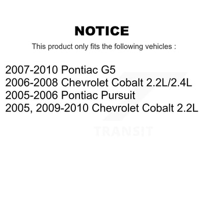 Filtre à air moteur (paquet de 4) pour Chevrolet Cobalt Pontiac G5 Pursuit K57-100784