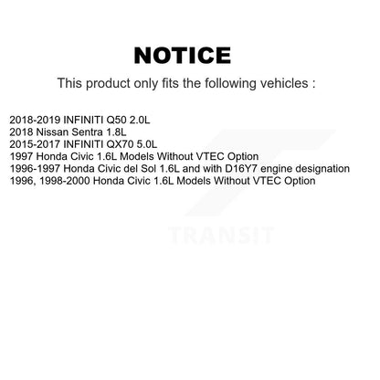 Filtre à Air moteur (paquet de 4) pour Honda Civic Nissan Sentra INFINITI Q50 QX70 del