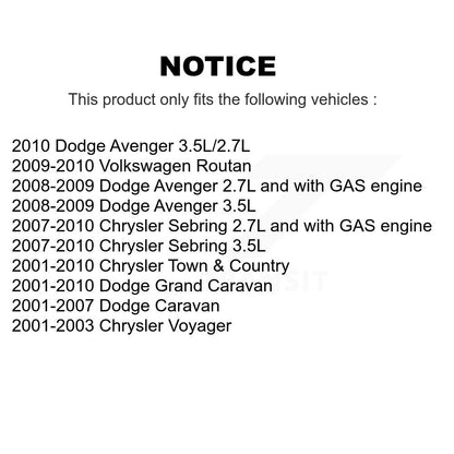Filtre à air moteur (paquet de 5) pour Dodge Grand Caravan Chrysler Sebring Town &