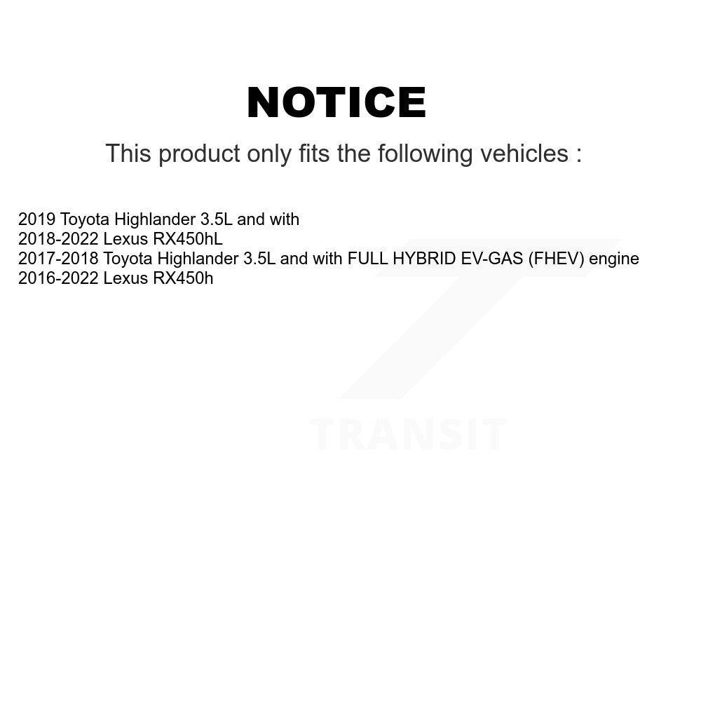 Filtre à air moteur (paquet de 10) pour Toyota Highlander Lexus RX450h RX450hL