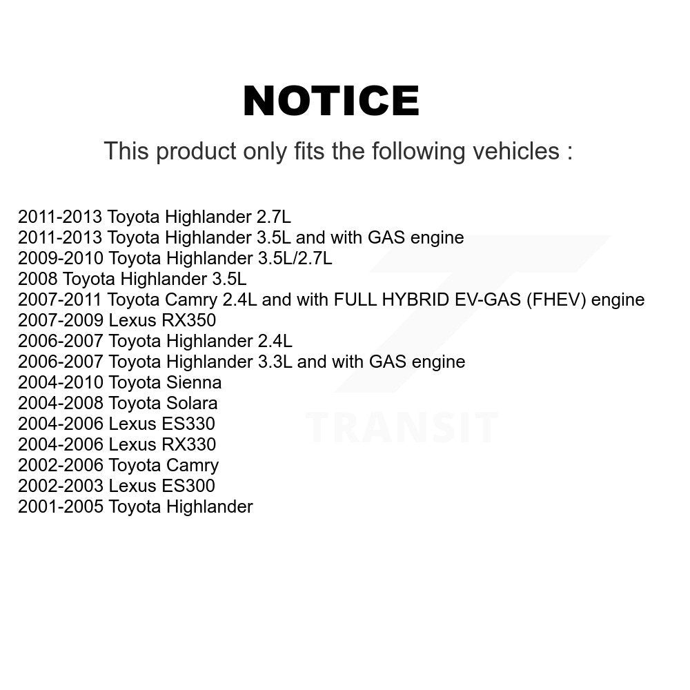 Filtre à air moteur (paquet de 10) pour Toyota Camry Sienna Highlander Lexus RX350 RX33