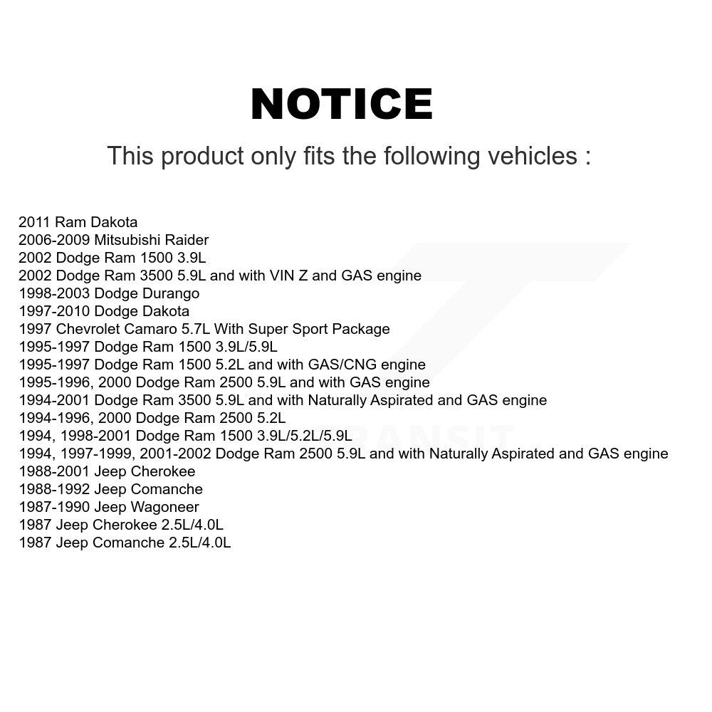 Filtre à air moteur (paquet de 11) pour Dodge Dakota Ram 2500 1500 3500 Jeep Cherokee