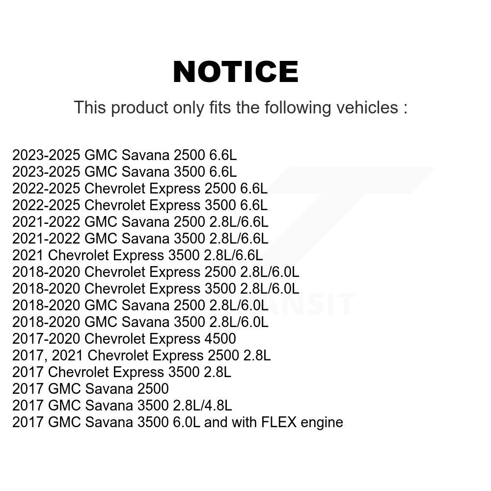 Filtre à air moteur (paquet de 11) pour GMC Chevrolet Savana 2500 Express 3500 4500