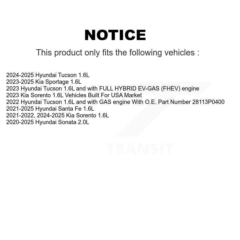 Filtre à air moteur (paquet de 11) pour Hyundai Tucson Kia Santa Fe Sportage Sorento