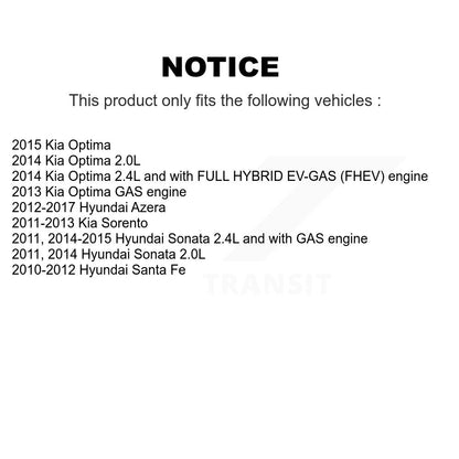 Filtre à air moteur (paquet de 12) pour Hyundai Kia Santa Fe Sonata Sorento Optima Azer