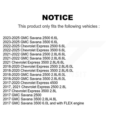 Filtre à air moteur (paquet de 6) pour GMC Chevrolet Savana 2500 Express 3500 4500