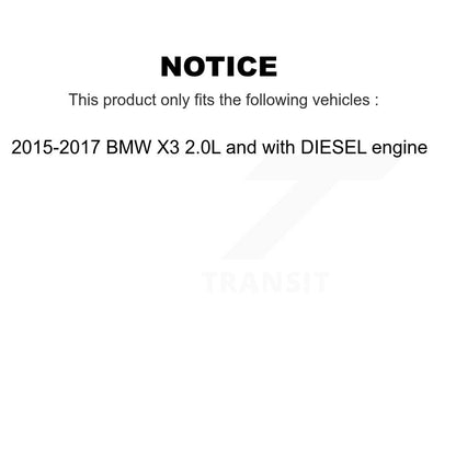 Filtre à air moteur (paquet de 7) pour BMW X3 2.0L 2015-2017 avec moteur DIESEL