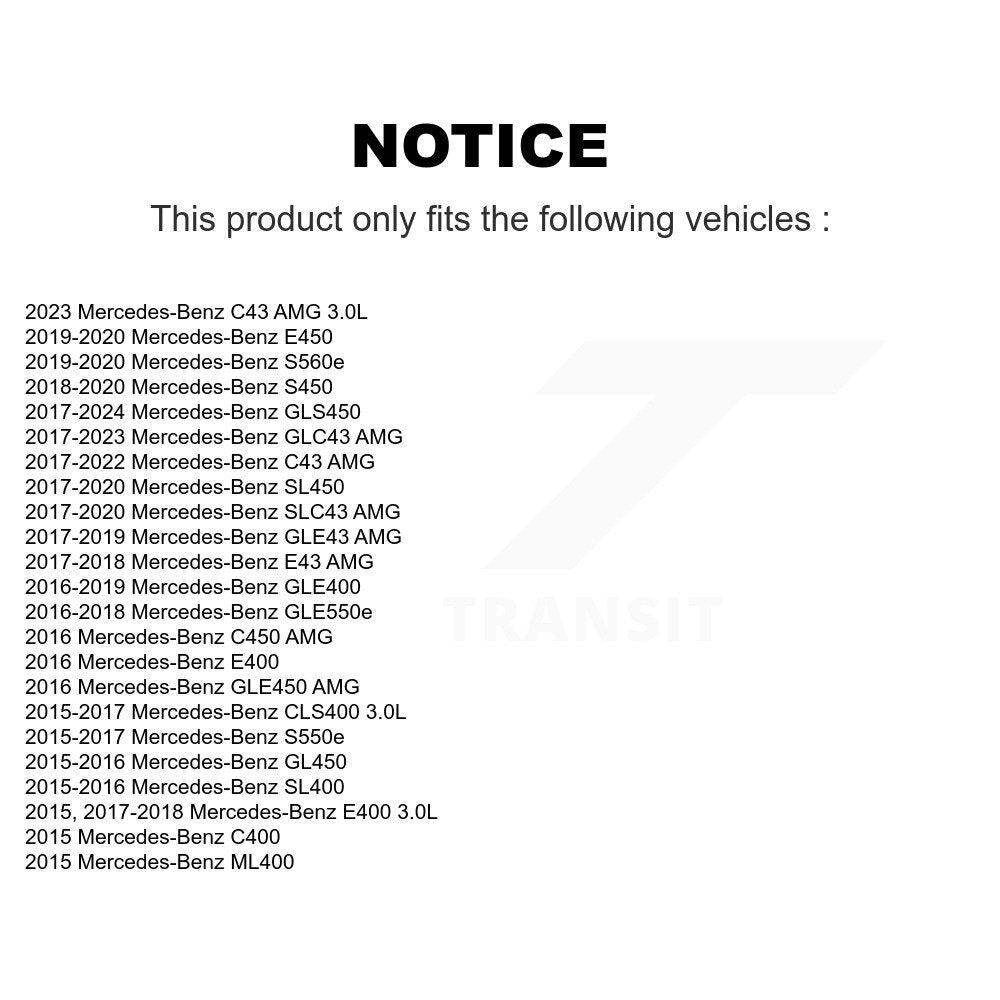 Filtre à air moteur (paquet de 7) pour Mercedes-Benz C43 AMG GLC43 GLE400 GLS450 E400