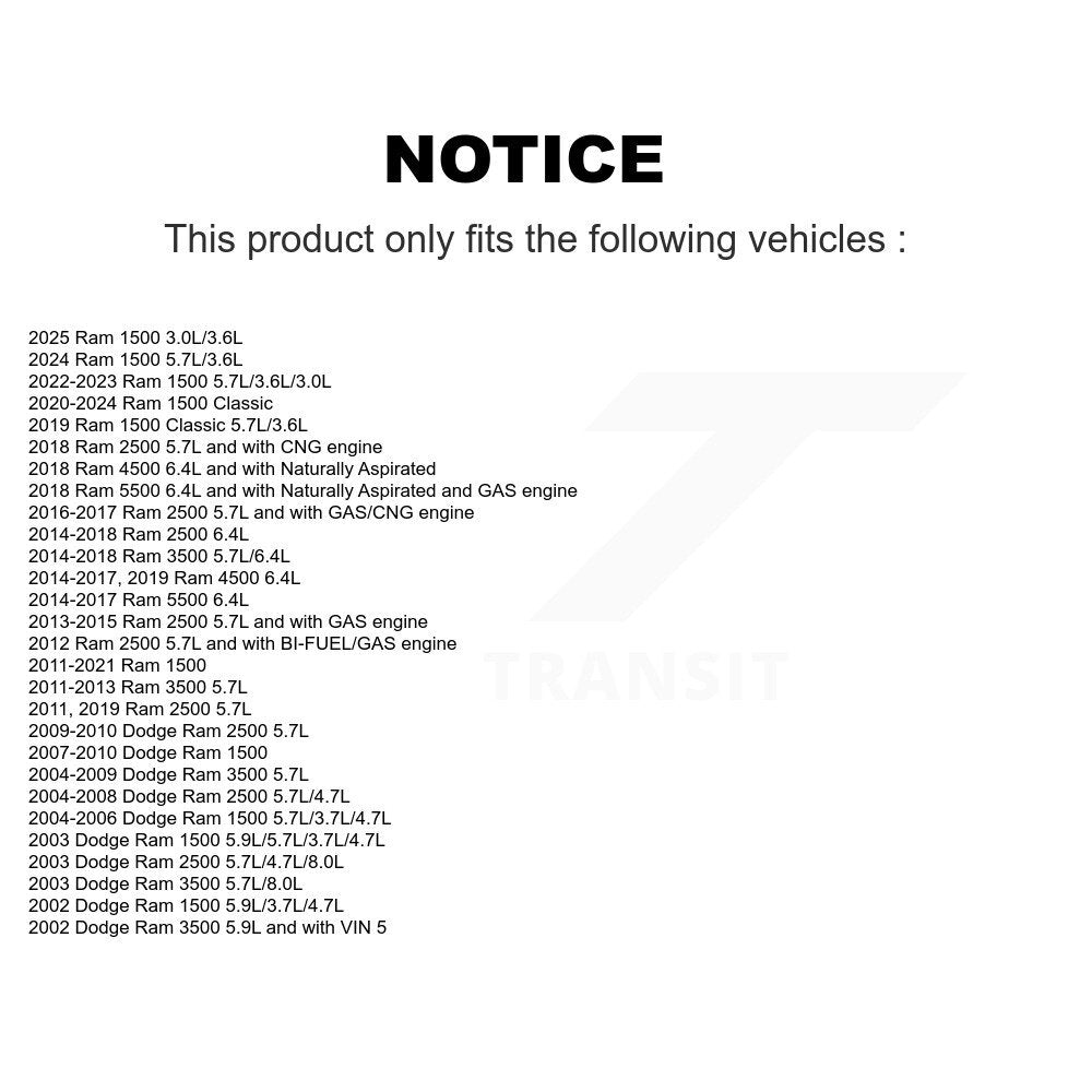 Filtre à air moteur (paquet de 9) pour Ram 1500 Dodge Classic 2500 3500 4500 5500