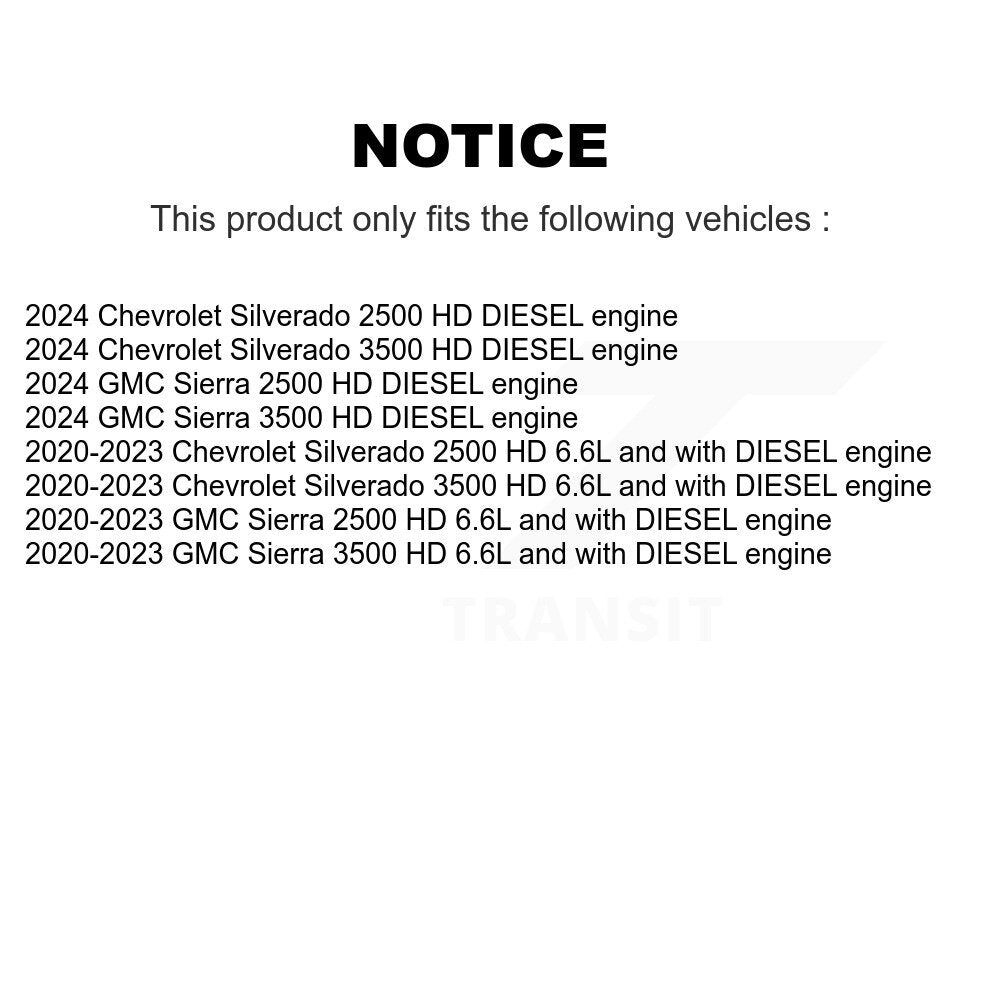 Filtre à air moteur (paquet de 2) pour GMC Chevrolet Sierra 2500 HD Silverado 3500