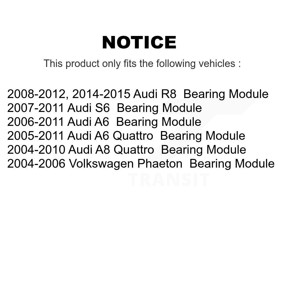 Paire d'assemblage de roulements de roue avant, pour Audi A6 Quattro R8 A8 S6 Volkswagen