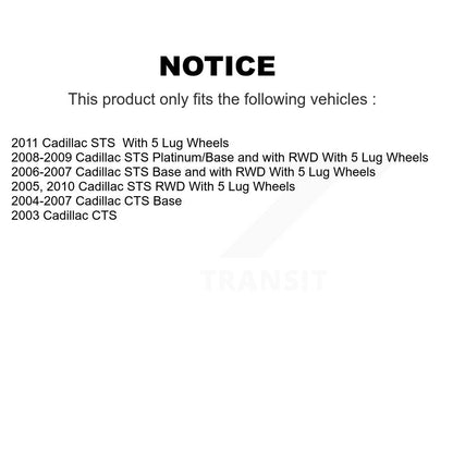 Paire d'assemblage de roulement de roue avant et de moyeu pour Cadillac CTS STS K70-100271