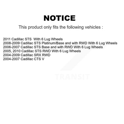 Paire d'assemblage de roulement de roue avant et de moyeu pour Cadillac CTS SRX STS K70-100279