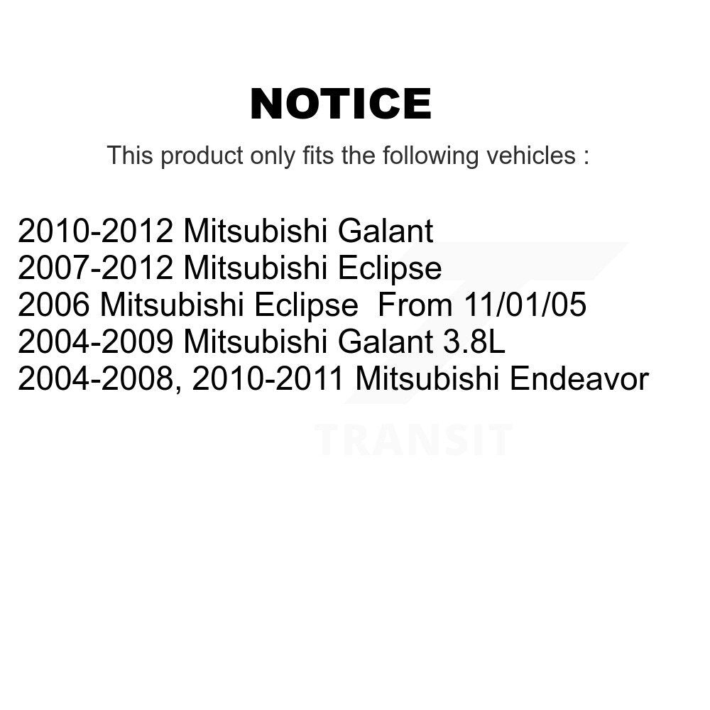 Paire d'assemblage de roulement de roue avant et de moyeu pour Mitsubishi Eclipse Endeavour Galan
