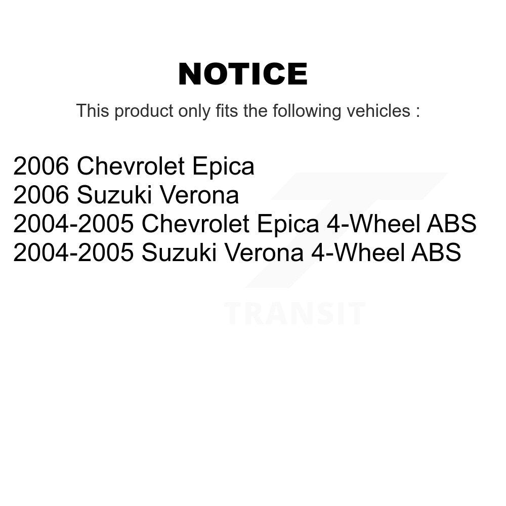Paire d'assemblage de roulement de roue avant et de moyeu pour Chevrolet Epica Suzuki Vérone