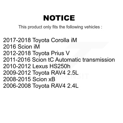 Paire d'assemblage de roulement et moyeu de roue avant, pour Toyota RAV4 Prius V Scion Corolla i