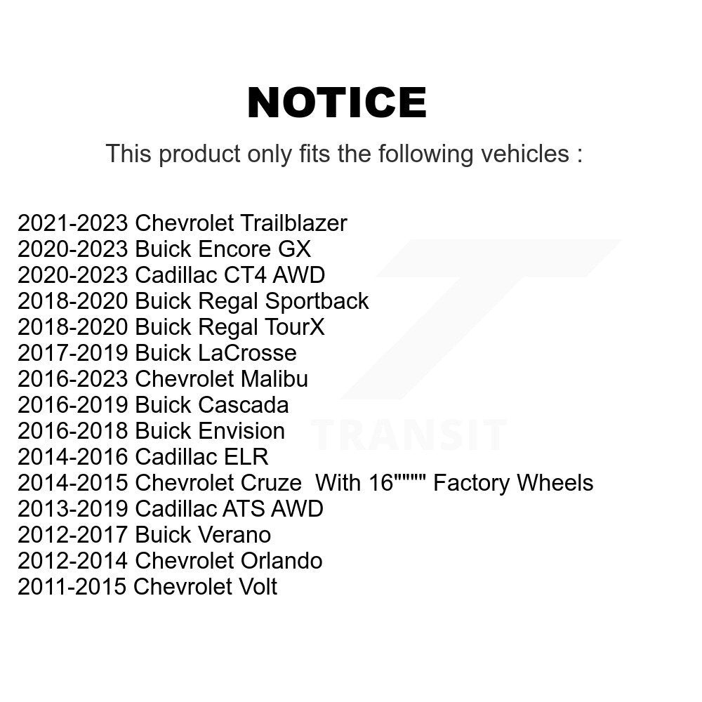 Paire d'assemblage de moyeu de roulement de roue avant, pour Chevrolet Cruze Buick Malibu Verano G