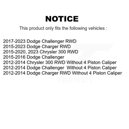 Paire d'assemblage de moyeu de roulement de roue avant, pour Dodge Charger Chrysler 300 Challenger