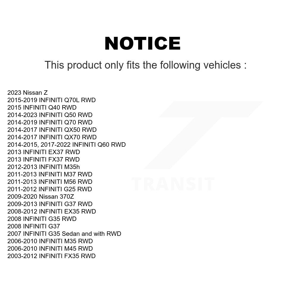Paire d'assemblage de moyeu de roulement de roue avant, pour INFINITI Q50 G37 QX50 EX35 Nissan FX3