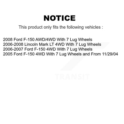 Paire d'assemblage de roulement de roue avant et de moyeu pour Ford F-150 Lincoln Mark LT