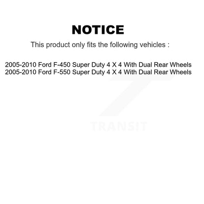Paire d'assemblage de roulement et de moyeu de roue avant, pour Ford F-550 Super Duty F-450 4 X
