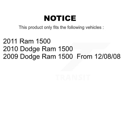 Paire d'assemblage de roulement et de moyeu de roue avant pour Dodge Ram 1500 K70-100444