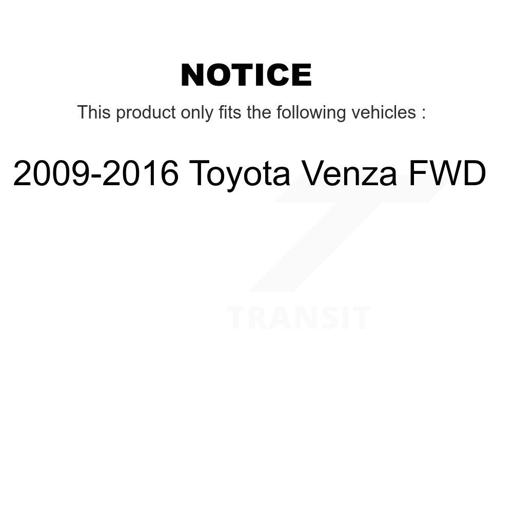 Kit d'assemblage de roulement et de moyeu de roue arrière pour Toyota Venza FWD 2009-2016