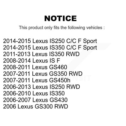 Kit d'assemblage de roulement et moyeu de roue avant, pour Lexus IS250 IS350 GS350 GS300 IS F