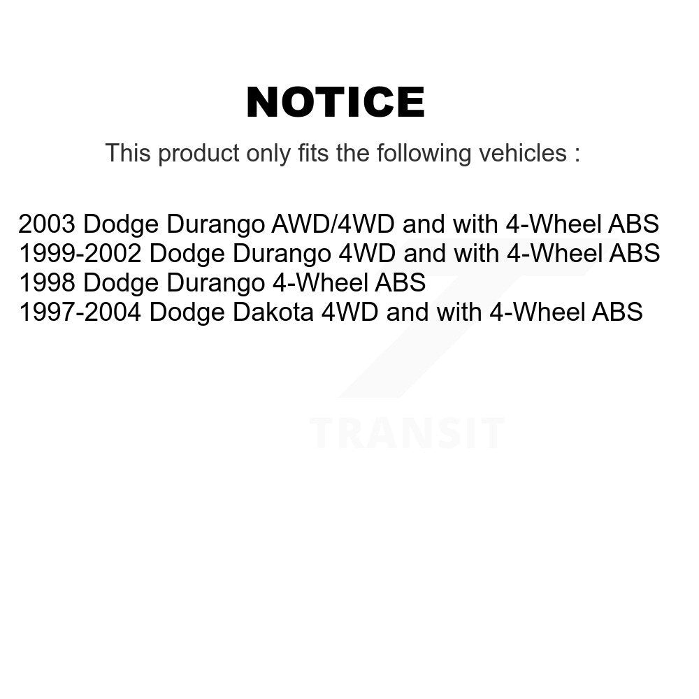 Kit d'assemblage de roulement et moyeu de roue avant pour Dodge Dakota Durango K70-100470