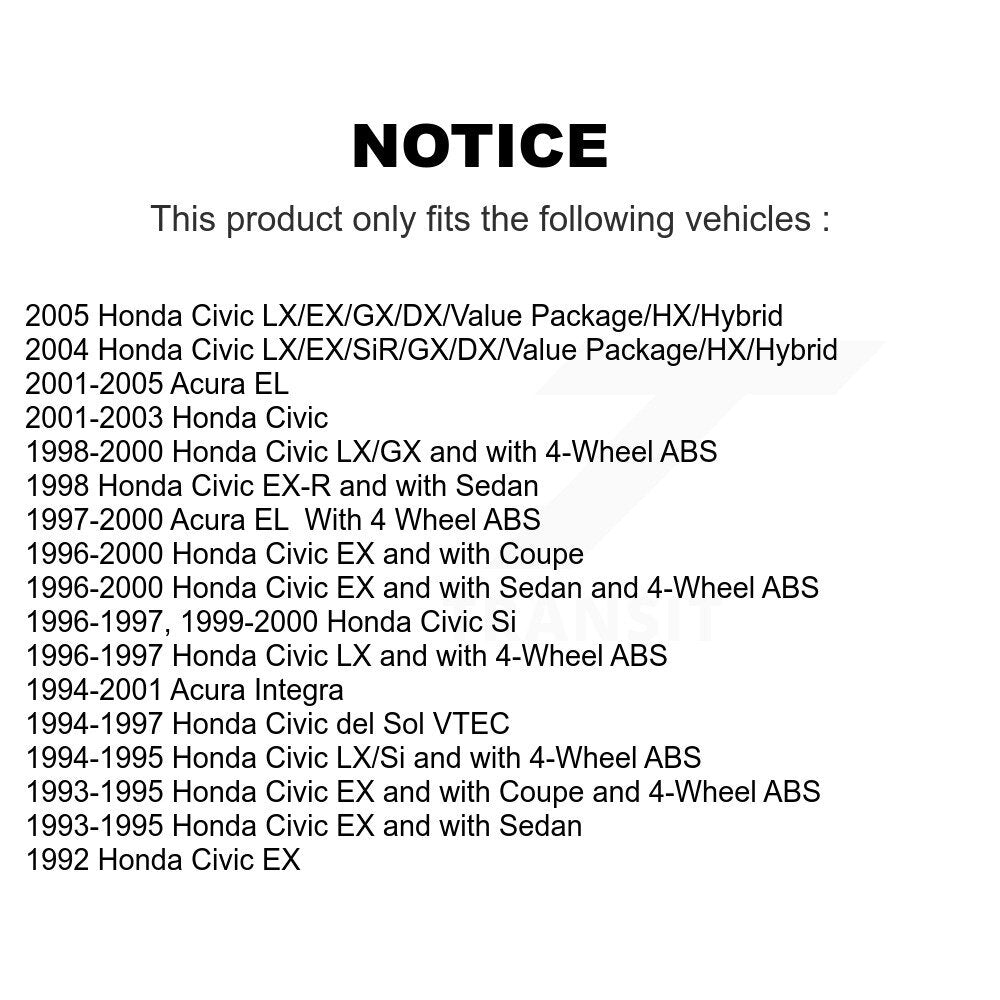 Paire de roulements de roue avant pour Honda Civic Acura EL Integra del Sol K70-100496