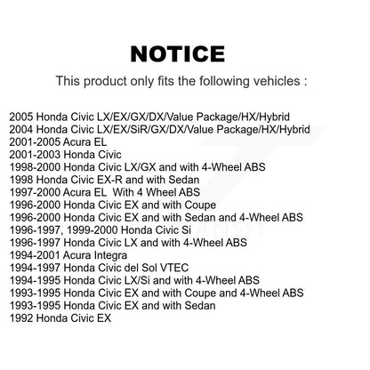 Paire de roulements de roue avant pour Honda Civic Acura EL Integra del Sol K70-100496