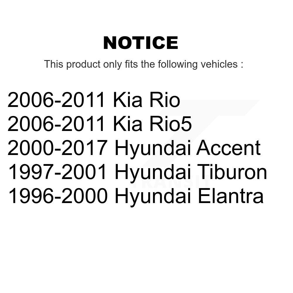 Paire de roulements de roue avant, pour Hyundai Accent Kia Rio Rio5 Tiburon Elantra