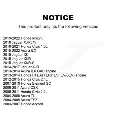 Paire de roulements de roue avant, pour Honda Civic Acura Accord ILX Fit TL CSX TSX Elemen