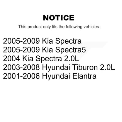 Paire de roulements de roue avant, pour Hyundai Elantra Kia Spectra Tiburon Spectra5
