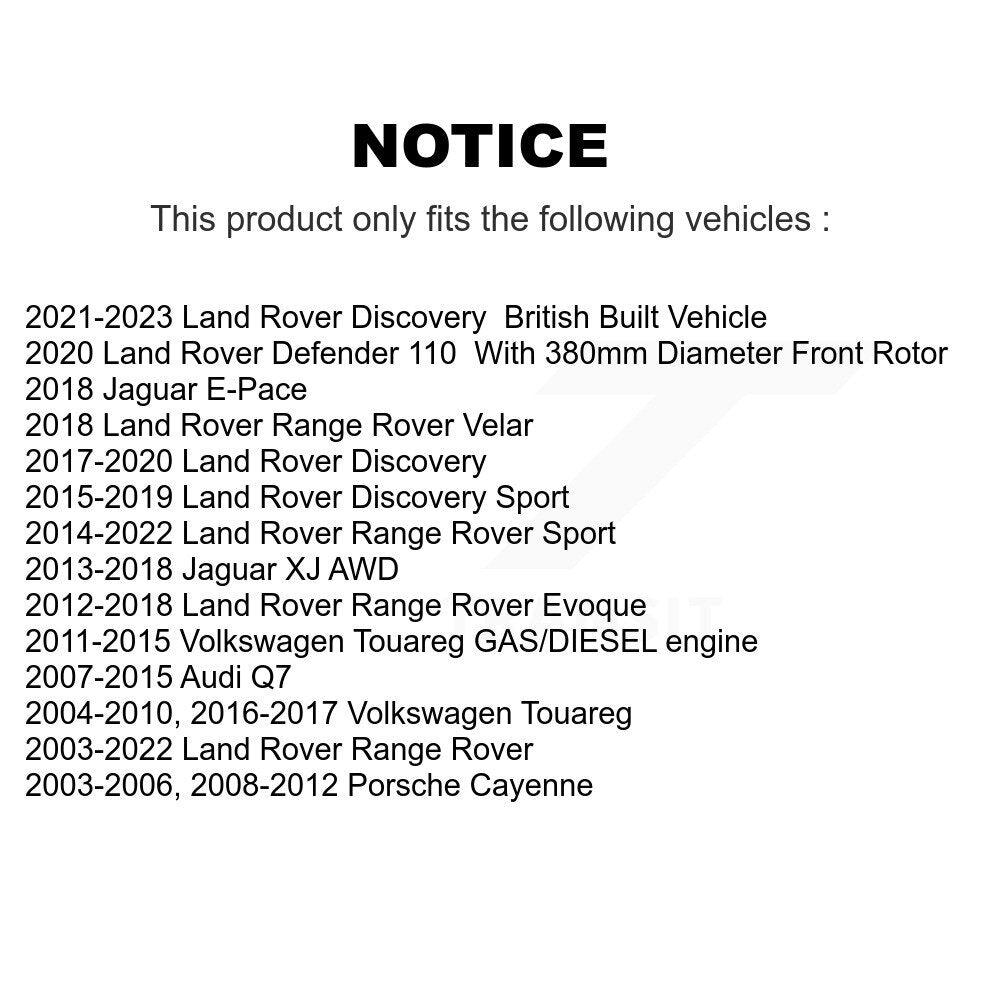 Paire de roulements de roue avant pour Land Rover Range Sport Volkswagen Touareg Audi Q7