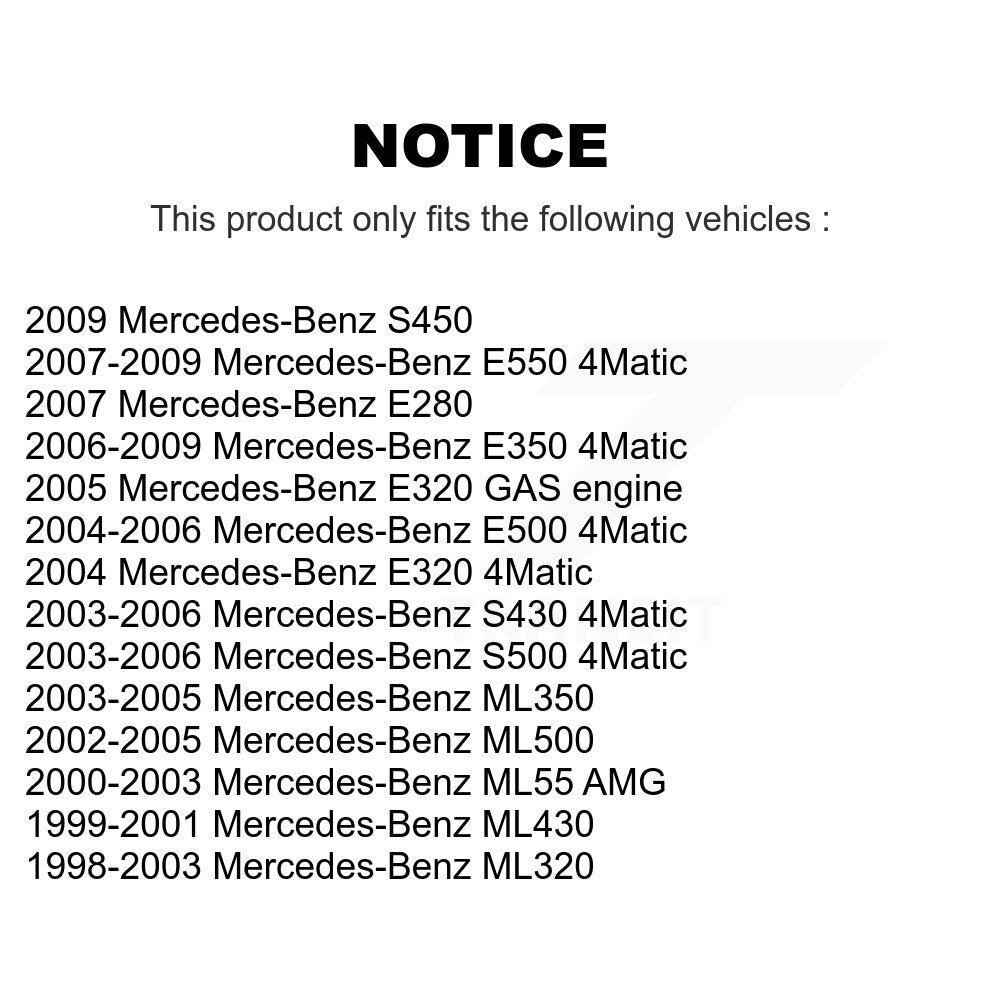 Paire de roulements de roue avant, pour Mercedes-Benz E350 ML320 E320 ML350 ML500 S430 E50