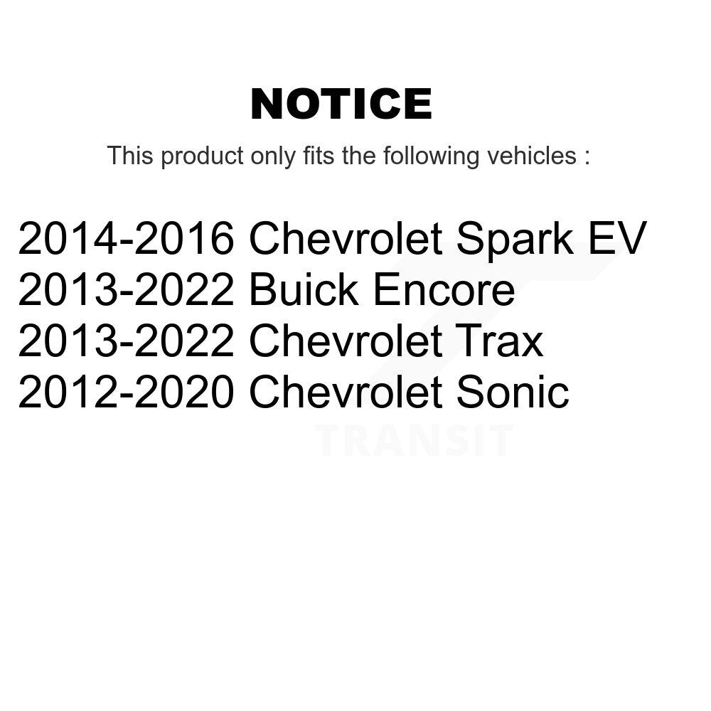 Paire de roulements de roue avant pour Chevrolet Buick Encore Trax Sonic Spark EV
