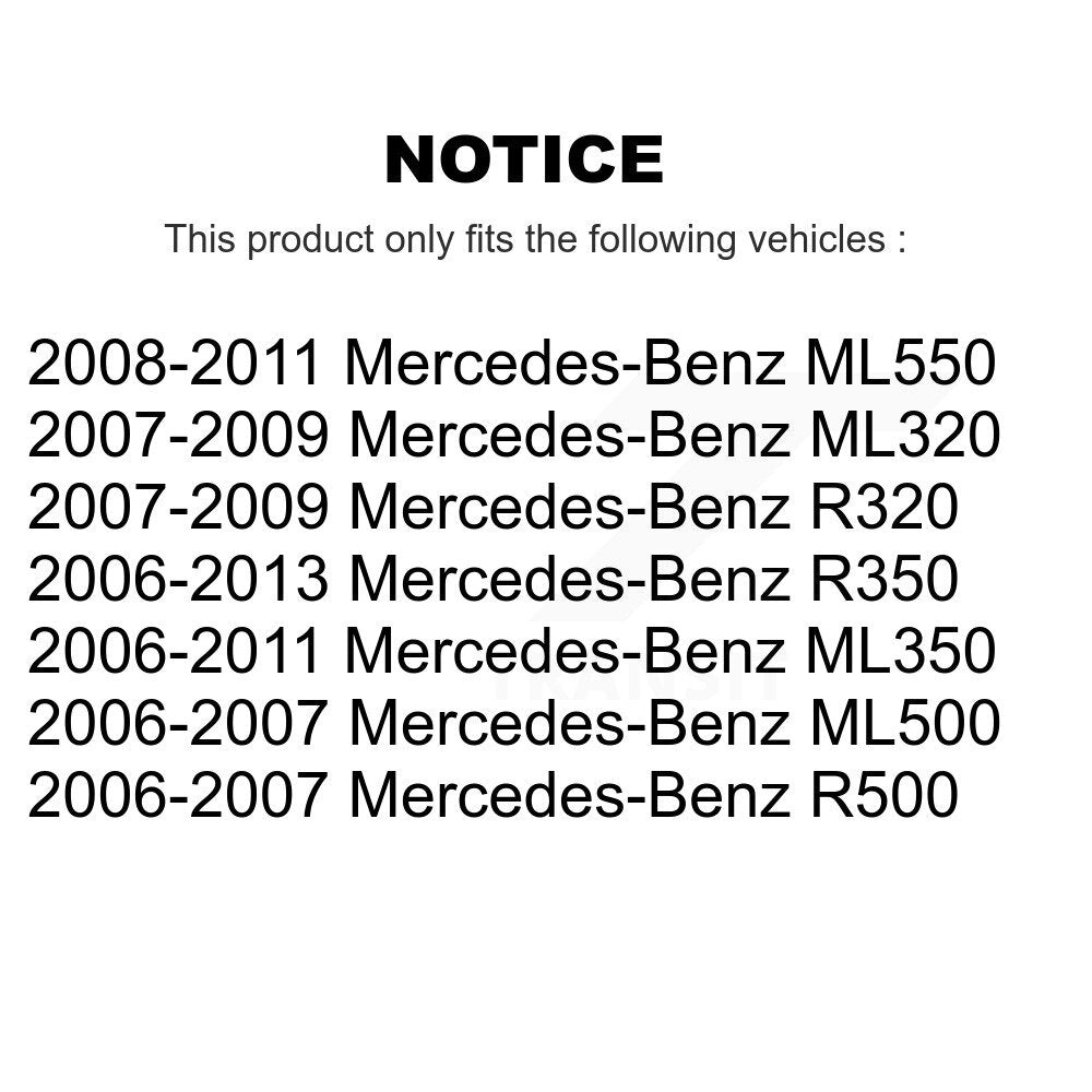 Paire de roulements de roue avant pour Mercedes-Benz ML350 ML320 R350 ML550 ML500 R320