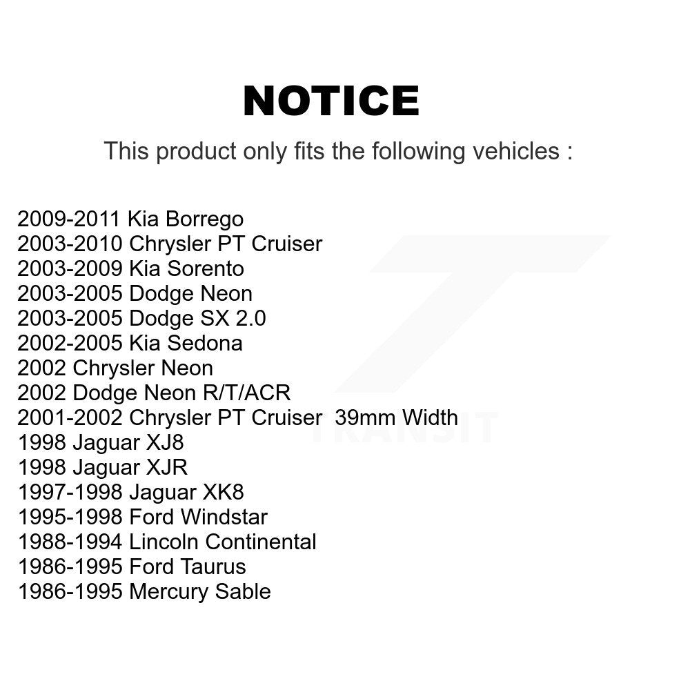 Paire de roulements de roue avant pour Chrysler PT Cruiser Kia Neon Sorento Dodge Ford XK