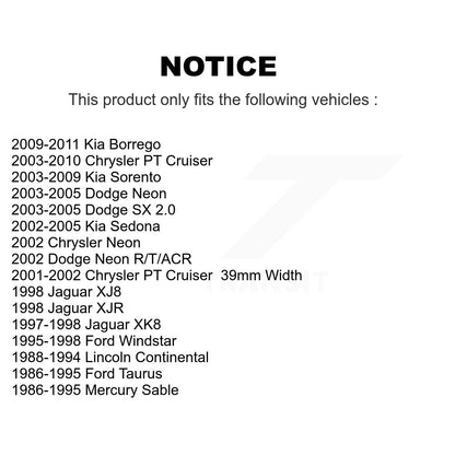 Paire de roulements de roue avant pour Chrysler PT Cruiser Kia Neon Sorento Dodge Ford XK
