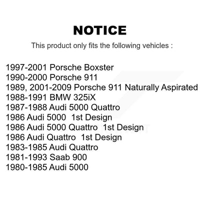 Paire de roulements de roue avant pour Porsche 911 Boxster Saab 900 BMW 325iX Audi 5000