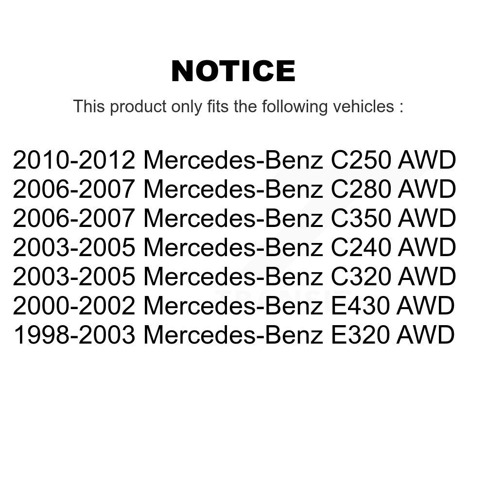 Paire de roulements de roue avant pour Mercedes-Benz C250 E320 C280 C240 C320 C350 E430