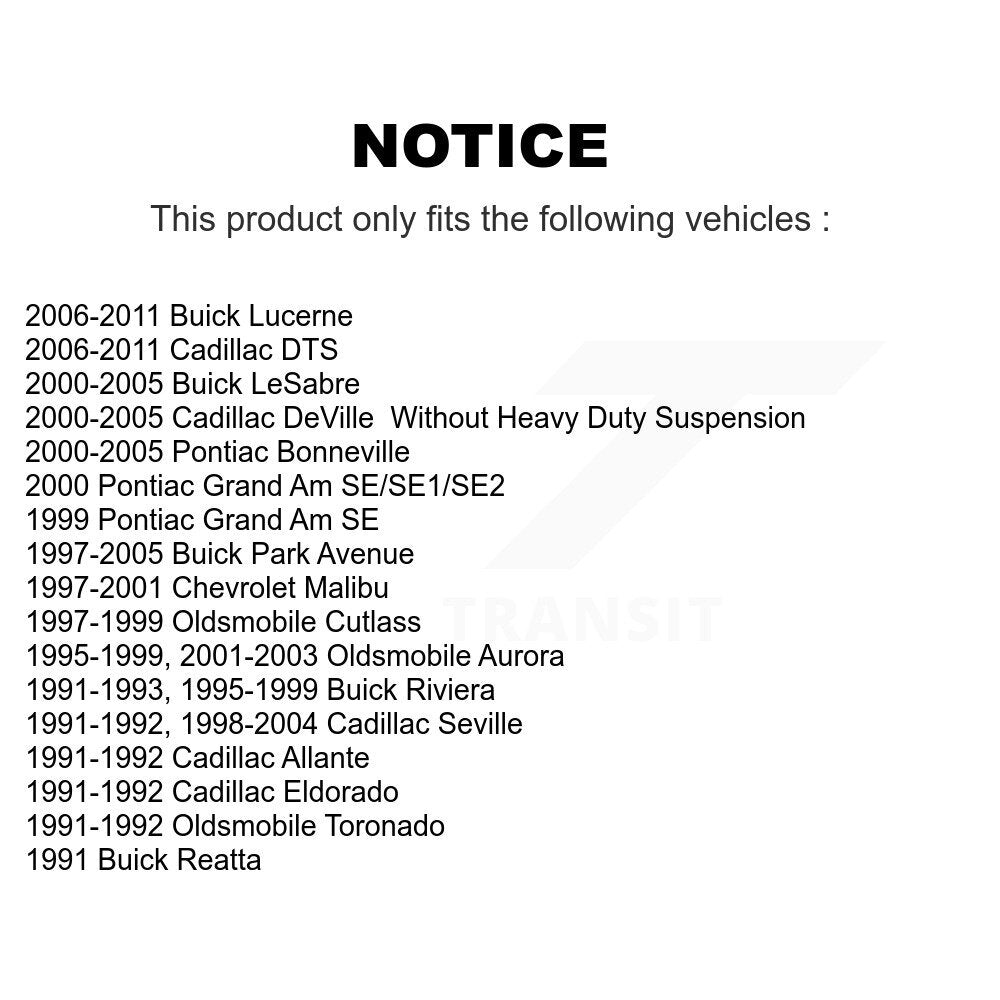 Paire d'assemblage de roulement et moyeu de roue arrière, pour Buick Lucerne Cadillac LeSabre DTS A