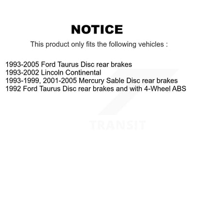 Paire d'assemblage de roulement de roue arrière et de moyeu pour Ford Taurus Mercury Sable Lincoln