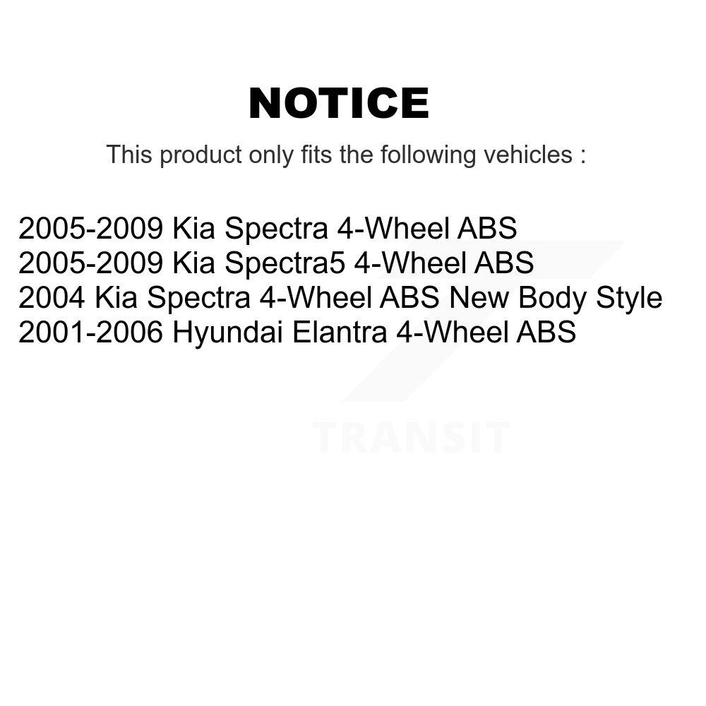 Paire d'assemblage de roulement et moyeu de roue arrière, pour Hyundai Elantra Kia Spectra Spectra5