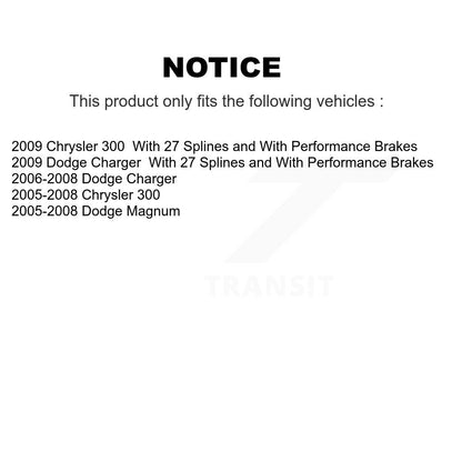 Paire d'assemblage de roulement et de moyeu de roue arrière pour Chrysler 300 Dodge Charger Magnum